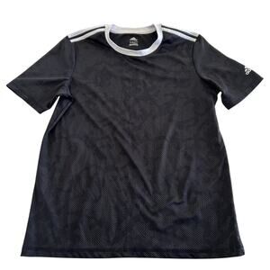Adidas Shirt Boy's Climalite Short Sleeve Black Size 18